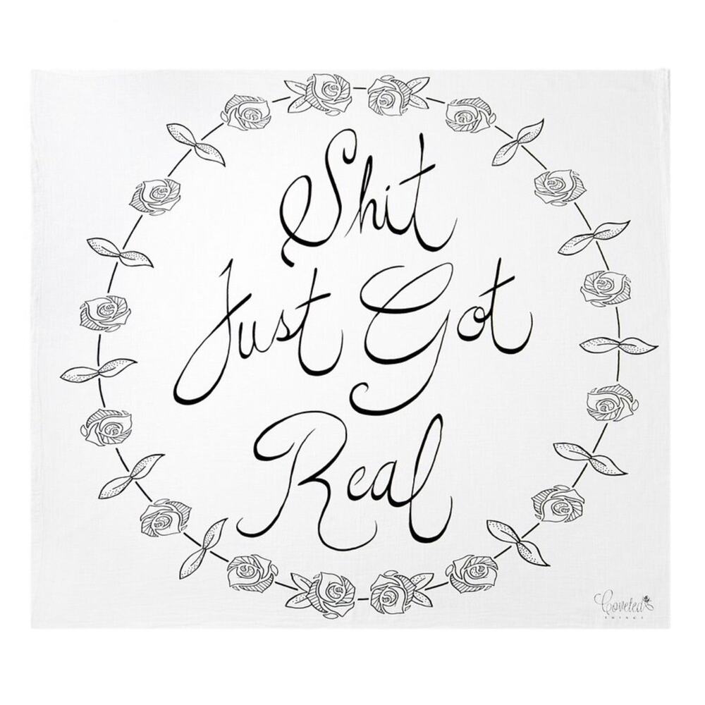 Coveted Things Sh*t Just Got Real Organic Swaddle Blanket